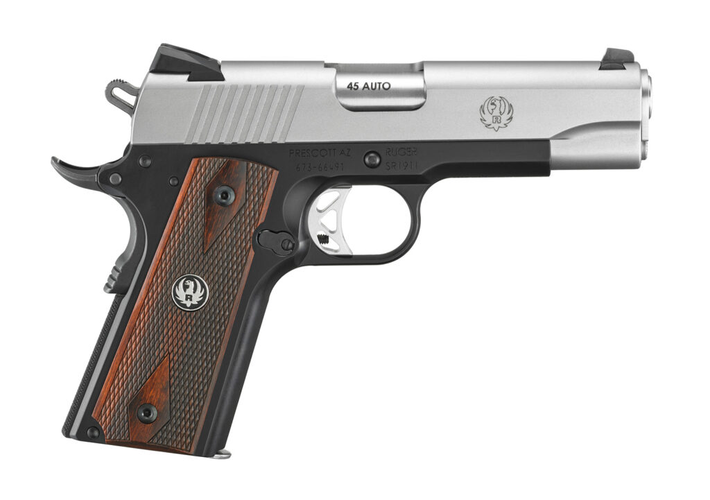 6711 RUGER pistoli SR1911 Commander-Style Centerfire Pistol cal 45 Auto 4,25inch 10,8cm